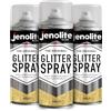 JENOLITE Vernice spray glitterata | ORO | 3 x 400ml | Vernice spray glitterata multisuperficie | Ideale per progetti artistici: perfetto per cornici, specchi, ornamenti e artigianato