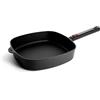 Woll Diamond Logic XR - Padella quadrata in ghisa induttiva, 28 cm x 28 cm, altezza 6,5 cm, con manico rimovibile, adatta a tutti i piani cottura, in alluminio pressofuso, resistente al forno, colore: