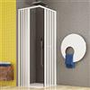 Yellowshop - Box doccia angolare per disabili in PVC a due ante estensibili a soffietto H185 modello Stefy (Cm 80 x 80)