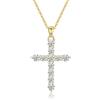 GAVU Collana da Donna Argento Placcato Oro 14K con Ciondolo Croce di Diamanti di Zirconia Cubica, Collana Punto Luce da Donna, Regalo Comunione e Cresima