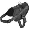 Bobby Easy Safe - Pettorina per cani con medaglietta, Taglia XS, in Nylon Riflettente con Copri Manto, Chiusura a Fibbia regolabile, Nero, Misura Giropetto 31-43 cm