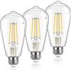 DiCUNO Lampadina LED E27 Vintage bianco caldo 2700K, 6W filamento led equivalente 60W incandescente, 810LM, Non dimmerabile, ST64 Vintage filamento per lampadario e lampada da soffitto, 3 Pezzi
