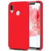 Feyten Cover Huawei P20 Lite [con Vetro Temperato], Custodia Gomma Gel Silicio Liquido con Fodera Microfibra Morbida Caso Silicone Sottile Protettiva Cover (Rosso)