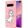 ZhuoFan Cover Samsung Galaxy S10 Plus, Custodia Cover Silicone Rosa con Disegni Ultra Slim TPU Morbido Antiurto 3D Cartoon Bumper Case Protettiva per Samsung Galaxy S10 Plus, Testa di Gatto