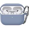 JETech Aggiornato Cover Custodia Silicone per AirPods Pro (2a/1a Gen 2023/2022/2019) con Portachiavi, Interno PC Rigido, Antiurto Protettiva Pelle Guscio, LED Frontale Visibile (Blu Alasca)