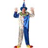 Atosa Costume Clown Circo Blu Multicolore Uomo Donna Unisex Tuta Berretto Collo Arcobaleno Carnevale Halloween XL Adulti, Colore, 71365