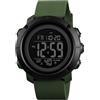 findtime Orologio sportivo digitale per uomo donna cronometro allarme impermeabile LED tattico doppio display fuso orario orologio elettronico, Nero verde