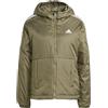 adidas Giacca da donna Essentials con cappuccio e cappuccio medio,Olive Strata, Strati di oliva, XS