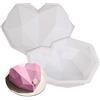 FNDE Stampo in Silicone a Forma di Cuore FANDE, Stampo per Torta a Forma di Cuore Diamante 3D, Stampo per Cioccolato, Stampo da Cottura fai da te Cucina, Torta di San Valentino, 2 Pezzi