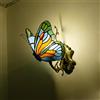 Lfzhjzc Lampada da parete in stile Tiffany, lampada da parete Tiffany, applique da parete a farfalla, vetro colorato, base vintage, per corridoio, balcone, scala (Color : A)