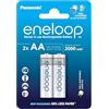eneloop, batterie ricaricabili AA/Mignon, confezione da 2, capacità di min. 2000 mAh, batterie Ni-MH, pronte all'uso, ricaricabili fino a 2000 volte, confezione senza plastica, standard, bianche
