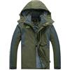 JL&RC Giacca da sci impermeabile da uomo, calore invernale, cappuccio antivento, giacca a vento, cappotto da montagna (verde, 5XL), Verde, M/5XL