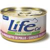 LifeCat Life Cat Natural Lattine 85 gr - Pollo con Prosciutto Cibo umido per gatti