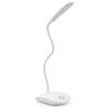 INF Lampada da tavolo a LED, lampada da scrivania, lampada da comodino, luce, lampada, girevole, base flessibile, dimmerabile, a batteria, bianco