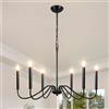 ASHUAQI Lampadario Soggiorno Nero, 6 Luci Classico Candela Lampadario a Sospensione, Base E14 Moderno Industrial Lampadari, Altezza Regolabile Vintage Lampadario per Camera da Letto, Cucina, Corridoio