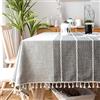 SUNBEAUTY Tovaglia Tavolo Rettangolare Lino Cotone Tovaglie Rettangolari Antimacchia Copritavolo 140x220 cm Decorazione Tavola da Pranzo Cucina