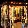 Redefun Ghirlanda di luci a energia solare, 3 m x 3 m, 300 LED, 8 modalità, impermeabile, decorazione da giardino, lampada solare con telecomando per decorazione esterna