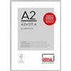 DEHA Design cornice per foto, 42 x 59,4 cm (A2), alluminio, Struttura Argento Opaco, cornice per posterper appenderein formato verticale e orizzontale, vetro sintetico, Tribeca
