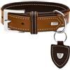 HUNTER Tara, Collare in Pelle per Cani, Cuoio Bulgaro, Robusto, Resistente agli Agenti Atmosferici, 60 M, L, Color Cognac o Marrone Scuro