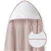 Interbaby Neonato Accappatoio con Cappuccio 1x1 m · PUNTO DE CRUZ LISO rosa con BAVAGLINO · 100% COTONE · Asciugamani per bambini