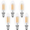 Akynite Lampadina Candela LED C35 E14 Luce Calda 2700K 400LM, AC 220-240V, Lampadine Filamento LED Attacco Piccola, Lampadina Decorativa E14 Calda per Lampadario, Non Dimmerabile, set di 6