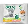 Oasy Cat Adult Sterilized Bocconcini in salsa Multipack Salmone e Pollo 4x85 gr