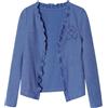 BONNY BILLY Cardigan Bambina Cerimonia Pizzo Manica Lunga Bolero Ragazza con Fiocco 10-11 Anni Blu