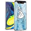 Pnakqil Caso Telefono Samsung Galaxy A80 / A90 Cover,Morbido Silicone TPU Trasparente Ultrasottile Anti-caduta Antiurto Impermeabile per Samsung Galaxy A80 / A90,Blue Love