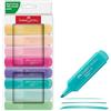 Faber-Castell 254658 - Set 46 evidenziatori, 8 evidenziatori pastello con punta a cuneo a lunga durata, larghezza linea 1-5 mm, ricaricabili