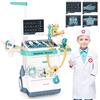 Fegalop 28 Pezzi Kit Medico Giocattolo,Costume Medico,Carrello da Dottore Kit Medico Giocattolo Giochi Dottore Stetoscopio con Luci e Suoni, Simulazione Dottore Accessori Giocattolo per Bambini 3 Anni