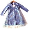 Tante Tina Costume da bambina Regina di ghiaccio - Costume da principessa della neve per bambini con traino rimovibile, colore blu collar - taglia 120 (110-116)