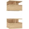 vidaXL 2x Comodini Pensili con Cassetto e Scomparti Aperti Compatti Eleganti Moderni Armadietti Sospesi Comò Rovere Sonoma 40x31x27 cm in Truciolato