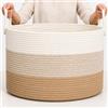 OrganiHaus Cesta Miele 33x50cm in Corda di Cotone - Porta Giochi e Biancheria Bambini, Organizer per Cameretta e Salotto