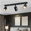 wowatt Lampada Faretti da Soffitto Orientabili, Plafoniera LED Faretti 3 Luce GU10, Moderna Faretti da Parete Interno Nero, Lampadario Soffitto per Cucina Soggiorno Camera da Letto, Senza Lampadina