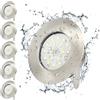 Wondlumi Faretti LED da Incasso per Cartongesso 5W,IP44 Luce Fredda 500LM,Foro 60-68mm per Bagno Cucina,Esterno Ultra Slim 30mm,Faretti Led Soffitto Inox 220V Set di 6