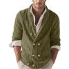 Beokeuioe Cardigan Autunno & Inverno Maglia Monobetto Moda Uomo Solid Cardigan Maglione Uomo Cardigan Moderno, verde militare, M