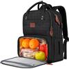 MATEIN Zaino Porta Pranzo con Scomparto Isoterma, Borsa Termica per Alimenti da 17 per Uomo e Donna, Porta USB, per Laptop, Campeggio, Viaggio e Lavoro, Nero