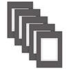 nielsen Conservation Cartoncino Passepartout 1,5 mm, set di 5, formato esterno 21x29,7 cm (DIN A4) per foto 13x18 cm, grigio grafite con struttura