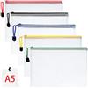 Vicloon Borse di File A5, 5 Pezzi Sacchetto di Zip Impermeabile, Mesh Sacchetto del Documento Sacchetto Di Documenti Portatile per Uffici Cosmetici Forniture, Con Colorato Chiusura Lampo