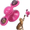Kasmole Giocattoli interattivi per gatti,Tiragraffi rotanti per gatti con ventosa | Giocattolo per esercizi con spinner per gatti con montaggio a parete per gattini di taglia piccola, media e grande