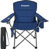 KingCamp Sedia Pieghevole Campeggio Esterno Schienale Completo Imbottito Comodo Carico 136 kg Telaio in Acciaio con Tasca laterale Portabicchieri Borsa Termica Leggero Salvaspazzio e Portatile Blu