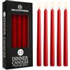 DECO EXPRESS Candele Lunghe - Pacco da 15 Candele Bianche e Colorate, 8 Ore di Durata, Eleganti per Candelabro, Rosso