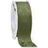 Präsent - Brixen - Nastro stampato e cablato verde anticato, larghezza 40 mm, lunghezza 20 m