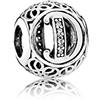 Pandora Charm Pandora Donna Alfabeto Vintage in Argento Cubic Zirconia 791848CZ Alfabeto Vintage