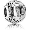 Pandora Charm Pandora Donna Alfabeto Vintage in Argento Cubic Zirconia 791853CZ Alfabeto Vintage