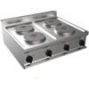 Cucina elettrica da banco 4 fuochi. Dim.cm. 80x70x30,5H. - 10,4 Kw.