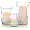 Glasseam Portacandele Vetro Decorative Moderno: 3 Pz/Set Vaso Interno Shabby Chic Vasetti Per Candele Lunghe Piccole Colonna Galleggianti Votive Tea Light Fiori Tulipani Per Natalizie Matrimonio Centrotavola