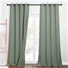 PONY DANCE Tende oscuranti a tre strati, con occhielli, set da 2 pezzi, altezza 240 x larghezza 132 cm, 100% oscuranti contro il calore, isolamento acustico, con fodera in feltro, verde salvia