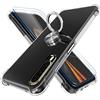 STARRYNOVA Cover Compatibile con HTC Desire 22 Pro, Custodia Trasparente Silicone con Anello Ruotabile Cavalletto, Quattro Angoli Anti-Caduta Crystal Clear Case - Anello Argento