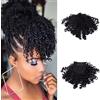 NICENEEDED Clip Corta Afro Kinky Curly Bangs, Jerry Curly Clip in Frange, Pezzi di Capelli Franges Anteriore per Donne e Ragazze Nere Clipser Su Estensioni dei Capelli